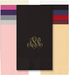 Delavan Monogram Personalized Foil Stamped Guest Towels by Embossed Graphics