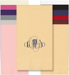 Firenze Monogram Personalized Foil Stamped Guest Towels by Embossed Graphics