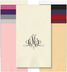 Paris Monogram Personalized Foil Stamped Guest Towels by Embossed Graphics