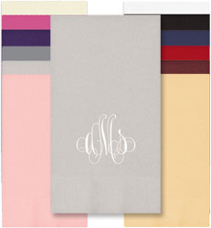 Elise Monogram Personalized Foil Stamped Guest Towels by Embossed Graphics