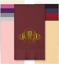 Madrid Monogram Personalized Foil Stamped Guest Towels by Embossed Graphics