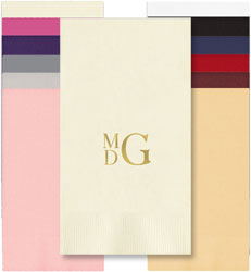 Stacked Monogram Personalized Foil Stamped Guest Towels by Embossed Graphics
