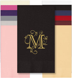 Flourishing Meadow Initial Personalized Foil Stamped Guest Towels by Embossed Graphics