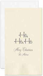 Ho Ho Ho Personalized Flat Printed Guest Towels by Embossed Graphics