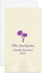 Palm Trees Personalized Flat Printed Guest Towels by Embossed Graphics