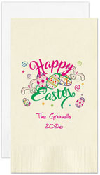 Happy Easter Personalized Flat Printed Guest Towels by Embossed Graphics