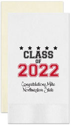 Class Of Graduation Personalized Flat Printed Guest Towels by Embossed Graphics