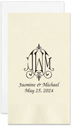 Pamplona Couples Wedding Personalized Flat Printed Guest Towels by Embossed Graphics
