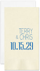 Soho Wedding Personalized Flat Printed Guest Towels by Embossed Graphics