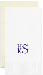 Stacked Monogram Personalized Flat Printed Guest Towels by Embossed Graphics