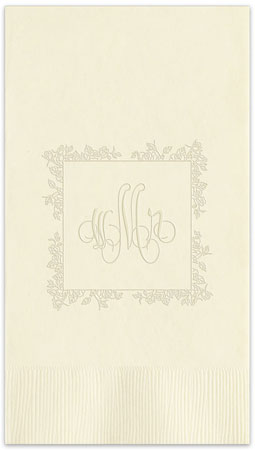 Delavan Framed Monogram Personalized Blind Embossed Guest Towels by Embossed Graphics