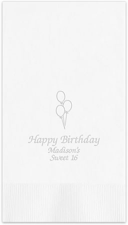 Birthday Balloons Personalized Blind Embossed Guest Towels by Embossed Graphics Birthday Balloons Personalized Blind Embossed Guest Towels by Embossed Graphics