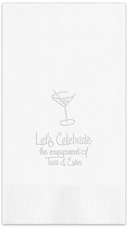 Cocktail Personalized Blind Embossed Guest Towels by Embossed Graphics