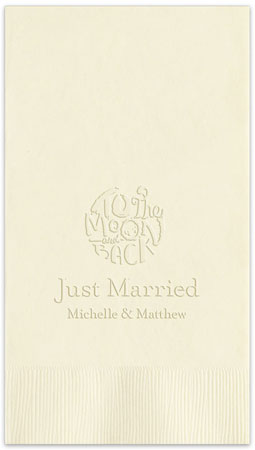 To The Moon and Back Personalized Blind Embossed Guest Towels by Embossed Graphics