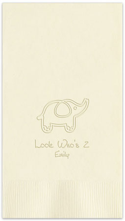 Elephant Personalized Blind Embossed Guest Towels by Embossed Graphics