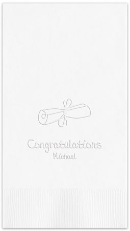 Graduation Scroll Personalized Blind Embossed Guest Towels by Embossed Graphics Graduation Scroll Personalized Blind Embossed Guest Towels by Embossed Graphics