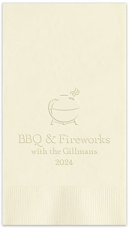 BBQ Personalized Blind Embossed Guest Towels by Embossed Graphics