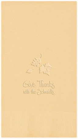 Autumn Leaves Personalized Blind Embossed Guest Towels by Embossed Graphics