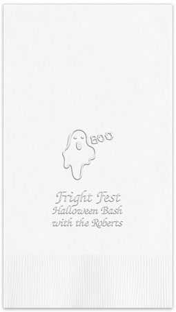 Halloween Ghost Personalized Blind Embossed Guest Towels by Embossed Graphics