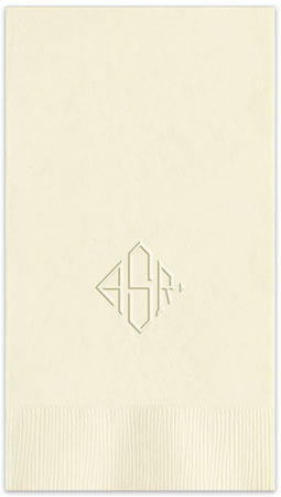 Delavan Monogram Personalized Blind Embossed Guest Towels by Embossed Graphics