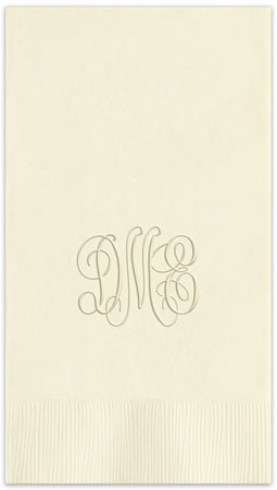 Classic Monogram Personalized Blind Embossed Guest Towels by Embossed Graphics