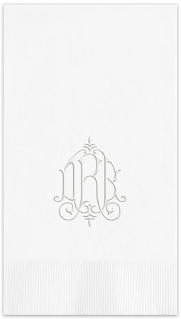 Whitlock Monogram Personalized Blind Embossed Guest Towels by Embossed Graphics