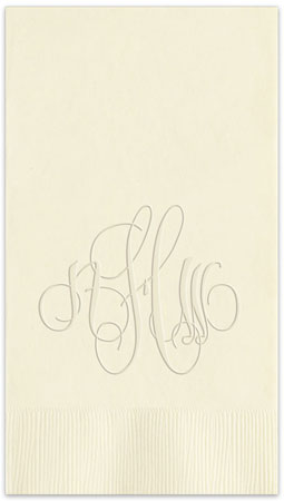 Elise Monogram Personalized Blind Embossed Guest Towels by Embossed Graphics