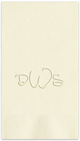 Anthony Monogram Personalized Blind Embossed Guest Towels by Embossed Graphics