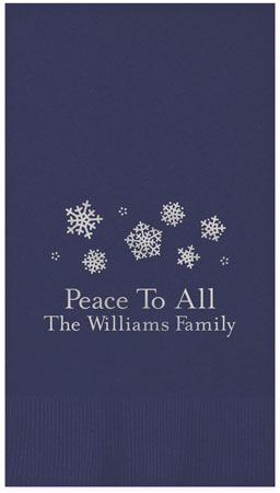 Snowflakes Personalized Foil Stamped Guest Towels by Embossed Graphics