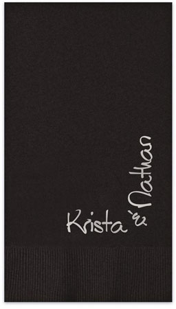 Blissful Personalized Foil Stamped Guest Towels by Embossed Graphics