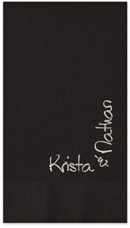 Blissful Personalized Foil Stamped Guest Towels by Embossed Graphics Blissful Personalized Foil Stamped Guest Towels by Embossed Graphics