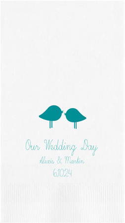 Love Birds Personalized Foil Stamped Guest Towels by Embossed Graphics