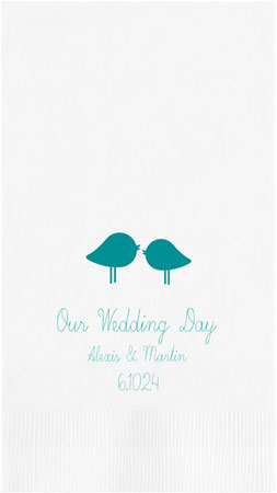 Love Birds Personalized Foil Stamped Guest Towels by Embossed Graphics Love Birds Personalized Foil Stamped Guest Towels by Embossed Graphics