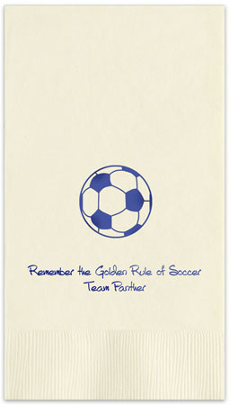 Soccer Ball Personalized Foil Stamped Guest Towels by Embossed Graphics