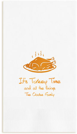 Thanksgiving Turkey Personalized Foil Stamped Guest Towels by Embossed Graphics