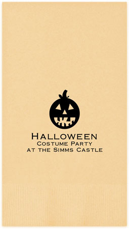 Halloween Pumpkin Personalized Foil Stamped Guest Towels by Embossed Graphics