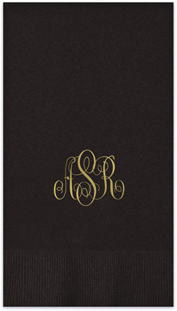 Delavan Monogram Personalized Foil Stamped Guest Towels by Embossed Graphics