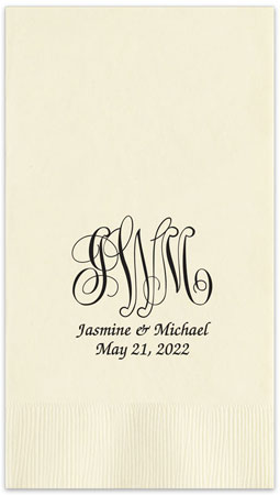 Pamplona Couples Personalized Foil Stamped Guest Towels by Embossed Graphics