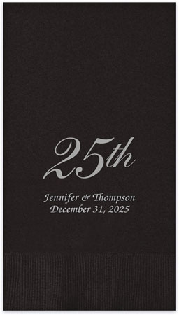 Wedding Anniversary Personalized Foil Stamped Guest Towels by Embossed Graphics
