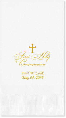 First Holy Communion Personalized Foil Stamped Guest Towels by Embossed Graphics