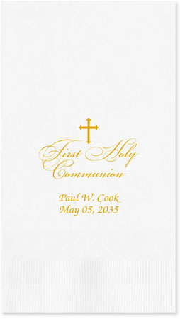 First Holy Communion Personalized Foil Stamped Guest Towels by Embossed Graphics First Holy Communion Personalized Foil Stamped Guest Towels by Embossed Graphics