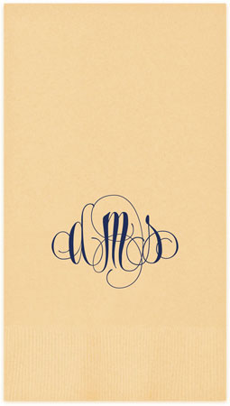 Firenze Monogram Personalized Foil Stamped Guest Towels by Embossed Graphics