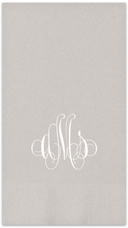 Elise Monogram Personalized Foil Stamped Guest Towels by Embossed Graphics