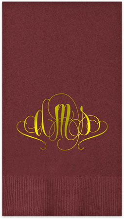 Madrid Monogram Personalized Foil Stamped Guest Towels by Embossed Graphics