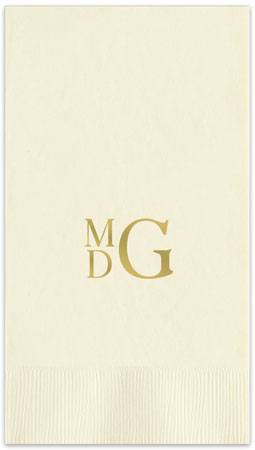 Stacked Monogram Personalized Foil Stamped Guest Towels by Embossed Graphics