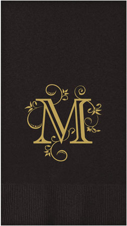 Flourishing Meadow Initial Personalized Foil Stamped Guest Towels by Embossed Graphics