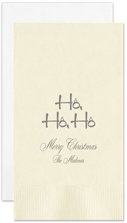 Ho Ho Ho Personalized Flat Printed Guest Towels by Embossed Graphics