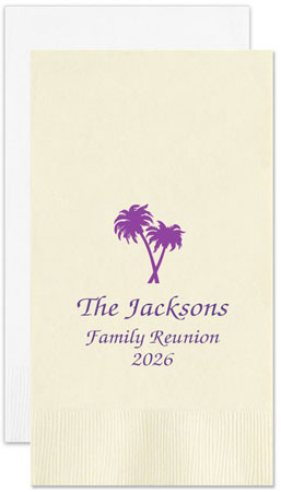 Palm Trees Personalized Flat Printed Guest Towels by Embossed Graphics