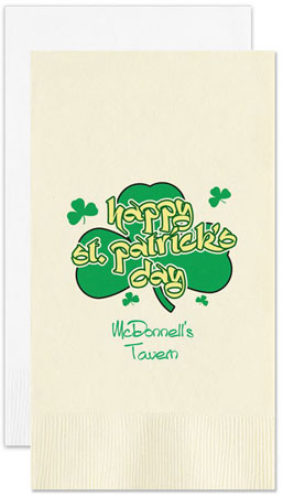 St. Patrick's Day Personalized Flat Printed Guest Towels by Embossed Graphics