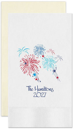 Fireworks Celebration Personalized Flat Printed Guest Towels by Embossed Graphics Fireworks Celebration Personalized Flat Printed Guest Towels by Embossed Graphics